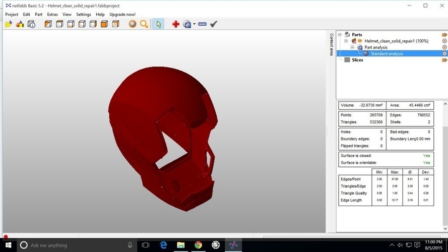 Ironman mk42 Helmet cleaned 3D Print 76551
