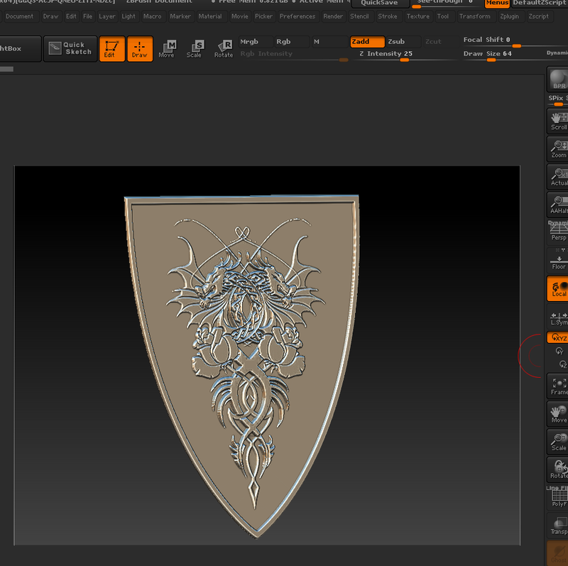 Celtic dragon. On a ring or pendant.