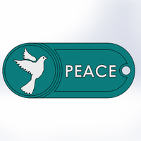 Small Key Chain-Peace-2 3D Printing 76652