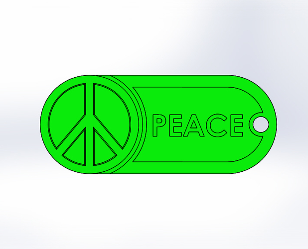 Key Chain-Peace 1 3D Print 76654