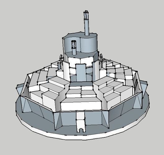 Bagua Binary Castle 3D Print 77809