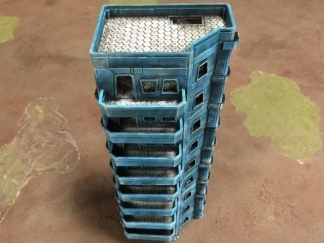 Modular Scifi Habs (15mm scale) 3D Print 77894