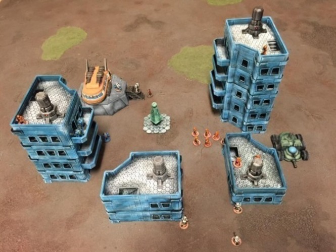 Modular Scifi Habs (15mm scale) 3D Print 77895