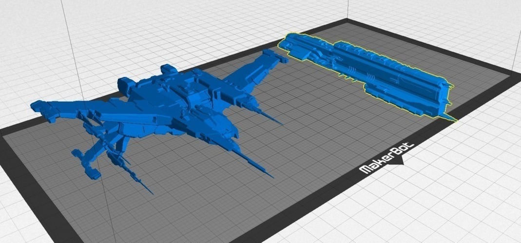 Eve Online - Caldari Battleships Rokh and Raven 3D Print 78184
