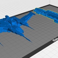 Small Eve Online - Caldari Battleships Rokh and Raven 3D Printing 78184