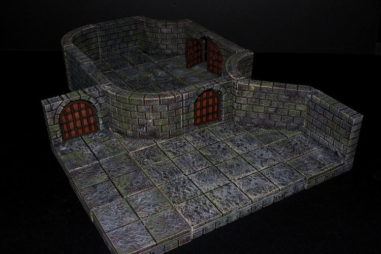 3D Printed OpenForge 2.0 Cut Stone Curved (Square floor) by Devon Jones ...

