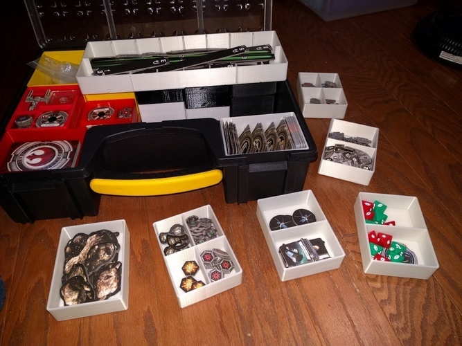 Token and Dice boxes for X-Wing for the Stanley Deep Organizer 3D Print 78330
