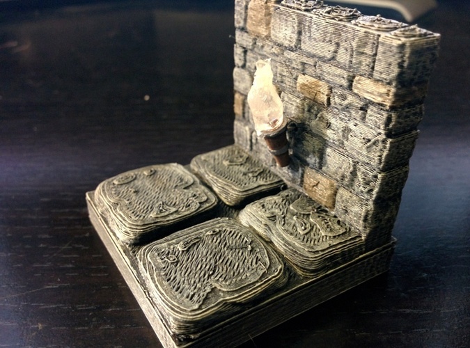 OpenForge Stone Torch Wall 3D Print 78397
