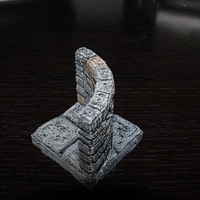 OpenForge Stone Dungeon Curved Wall - Thumbnail 2