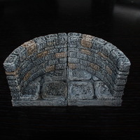 OpenForge Stone Dungeon Curved Wall - Thumbnail 3