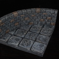 OpenForge Stone Dungeon Curved Wall - Thumbnail 4