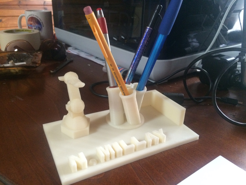 robot pencil holder business card holder