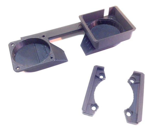 Slide-In Dual Fan Mount for Zortrax M200 3D Print 78636