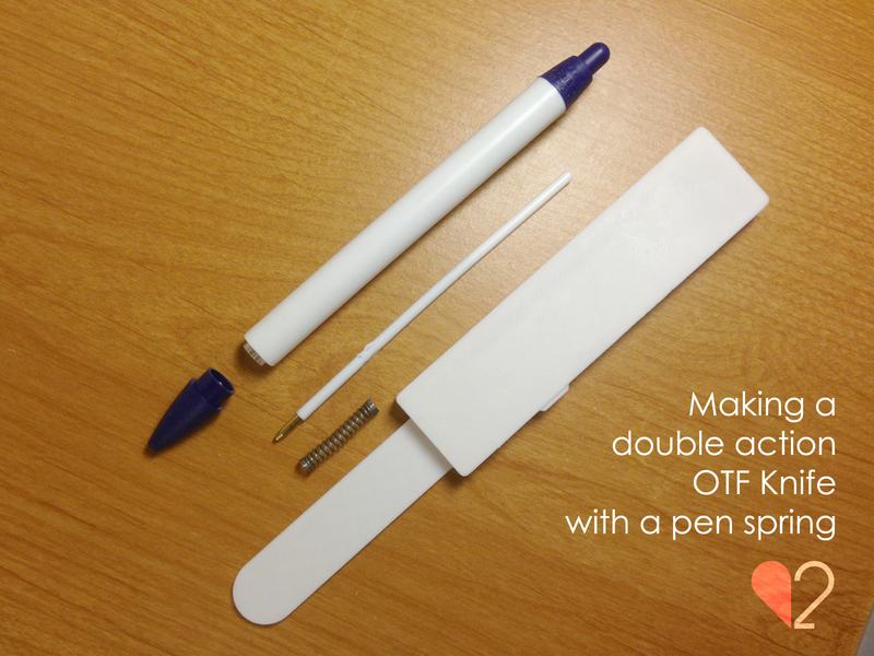 Pen spring double action OTF knife