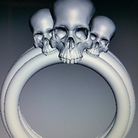 Small Scull Ring 3D Printing 78684