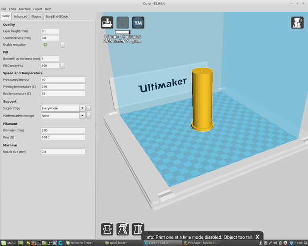 UMO+ filament spool holder 3D Print 78803