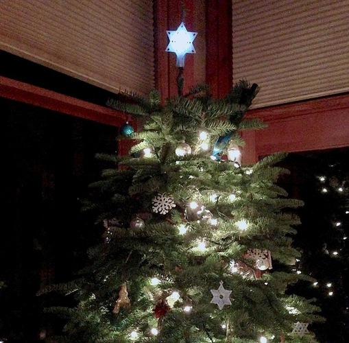 3D Printed Tree Topper - illuminated Star of David by barryschuler