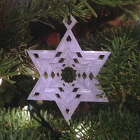 Small Snowflake Star of David Tree Ornament 3D Printing 78826