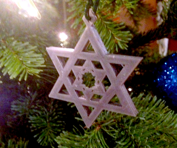 Star of David Tree Ornament 3D Print 78827