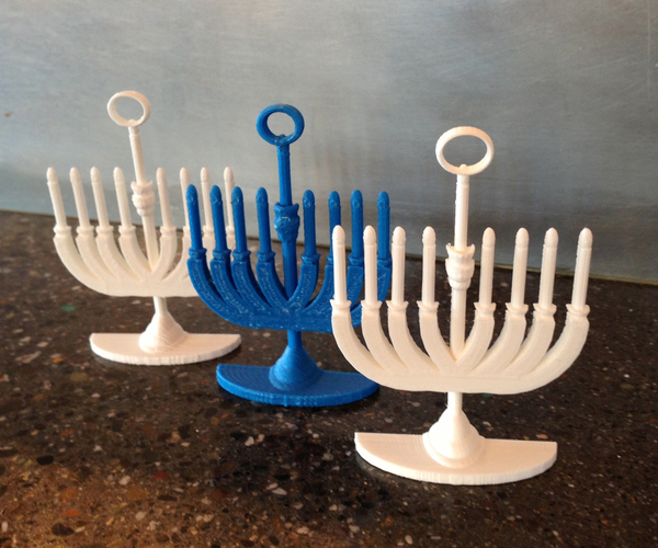 Menorah Holiday Tree Ornament 3D Print 78829