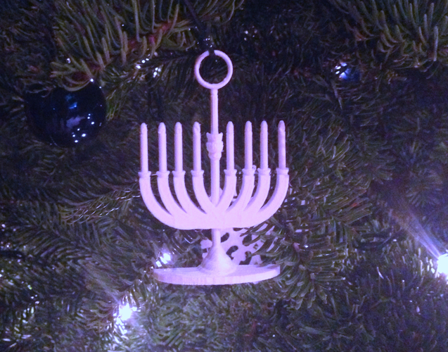 Menorah Holiday Tree Ornament 3D Print 78830
