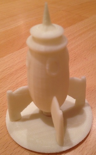 Spaceship Pudge with Flying Saucer Base 3D Print 78849