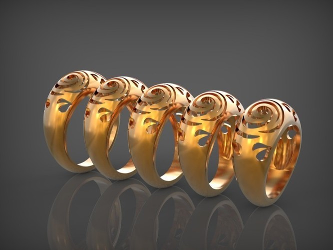 Rings Flowers STL 3D Print 79116