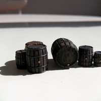 Small Wooden Barrel Kit 3D Printing 79170