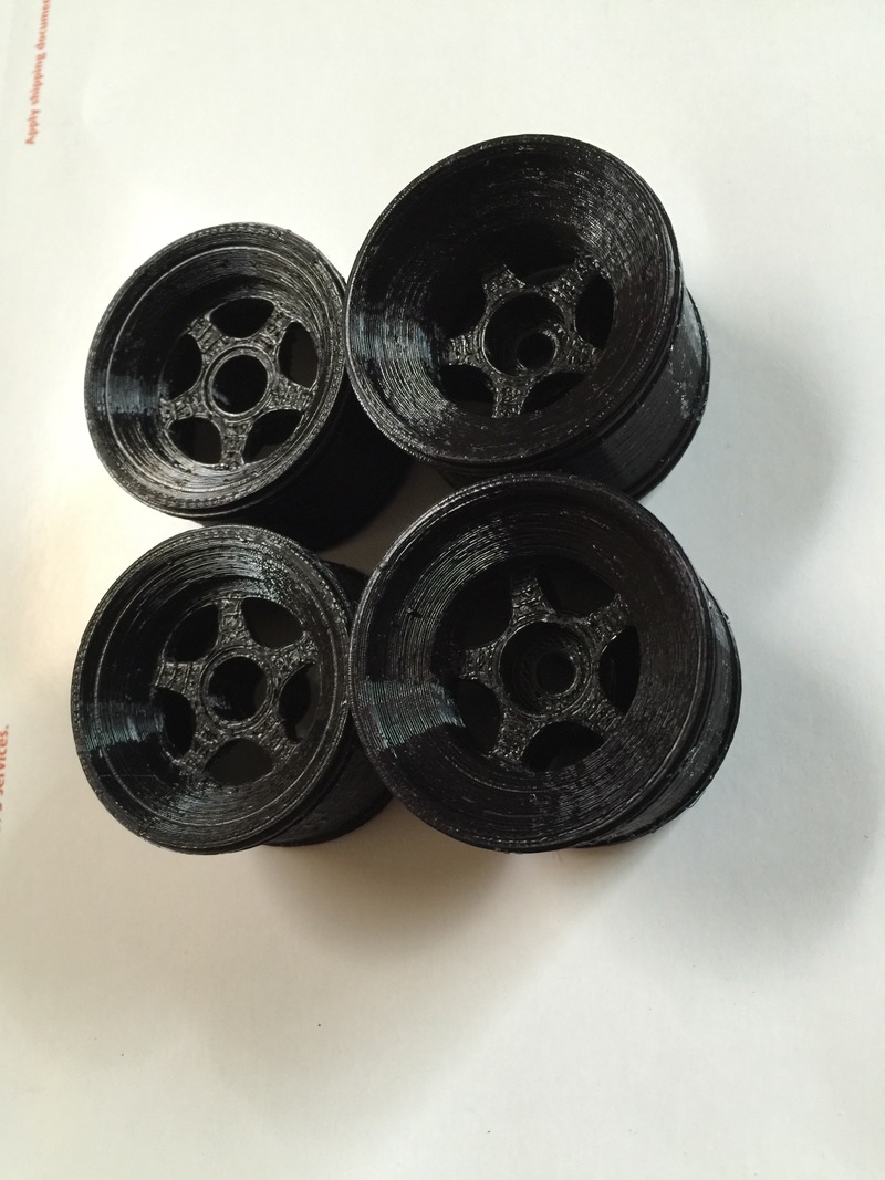 Tamiya F104 Rims for Rubber tires, and rims for 3d printed tires