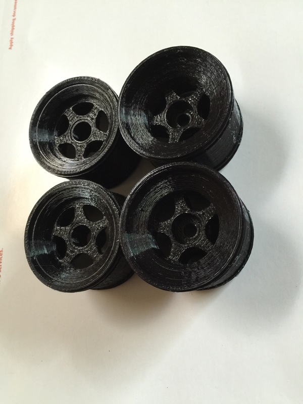 Tamiya F104 Rims for Rubber tires, and rims for 3d printed tires