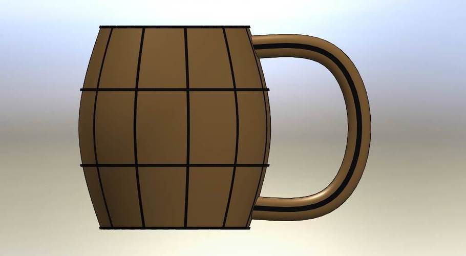 Barrel Mug 3D Print 79410