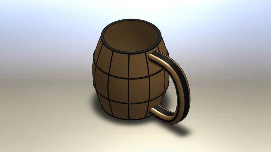 Barrel Mug 3D Print 79411