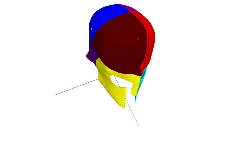 Spartan Helmet 8 Piece Split 3D Print 79508