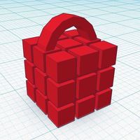 Small Rubix Cube Keychain Dangler 3D Printing 79937
