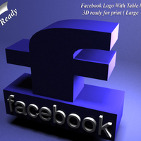 Small Facebook with holder - 3D print ready - Large size 3D Printing 80003