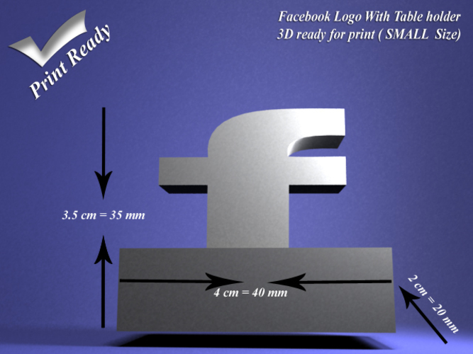 ​Facebook with holder -  Small size 3D Print 80010