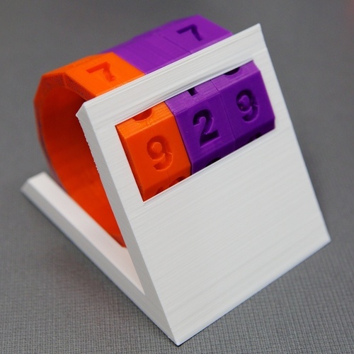 3D Printed Perpetual Desktop MonthDay Calendar by Oliver Bogler Pinshape