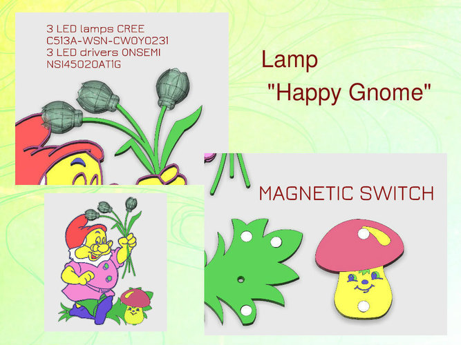 Lamp Happy Gnome 3D Print 80560