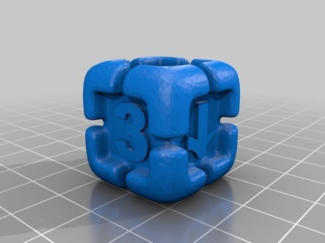 'Armored' D6 remix 3D Print 80823