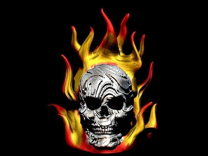 Skull on Fire 3D Print 80844