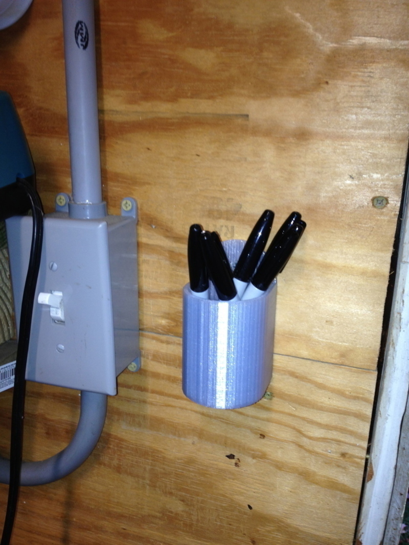 Wall mount pen holder