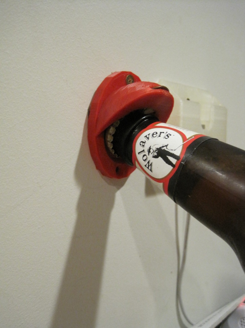 Wall mountable bottle opener