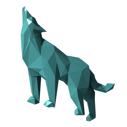 Wolf Low poly 3D Print 81414