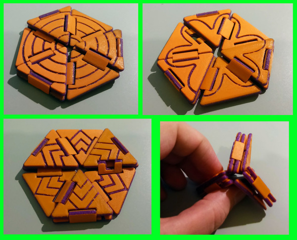 Medium Trihexaflexagon Redesigned 3D Printing 81466