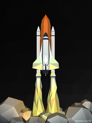 Shuttle Launch Figurine (Medium) 3D Print 8181