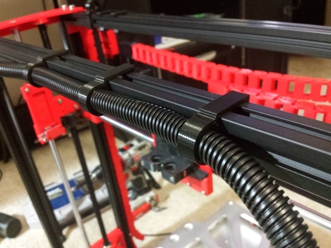 3/8" Wire conduit clip for 2020 aluminum extrusion. 3D Print 82009