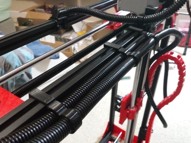 3/8" Wire conduit clip for 2020 aluminum extrusion. 3D Print 82010