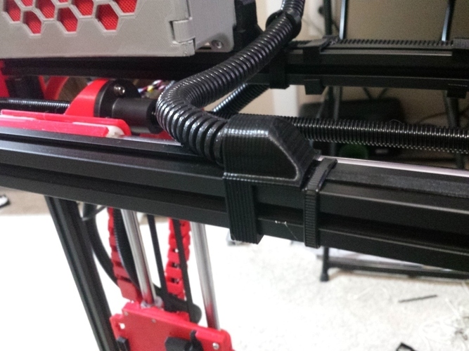 3/8" Wire conduit clip for 2020 aluminum extrusion. 3D Print 82011