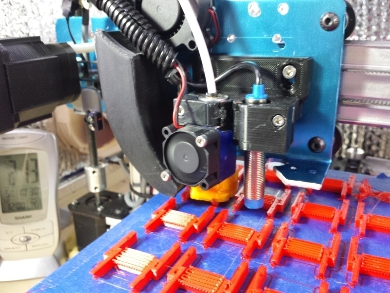 E3D Hotend Mount with z-probe mount and cooling fan for ORDbot H