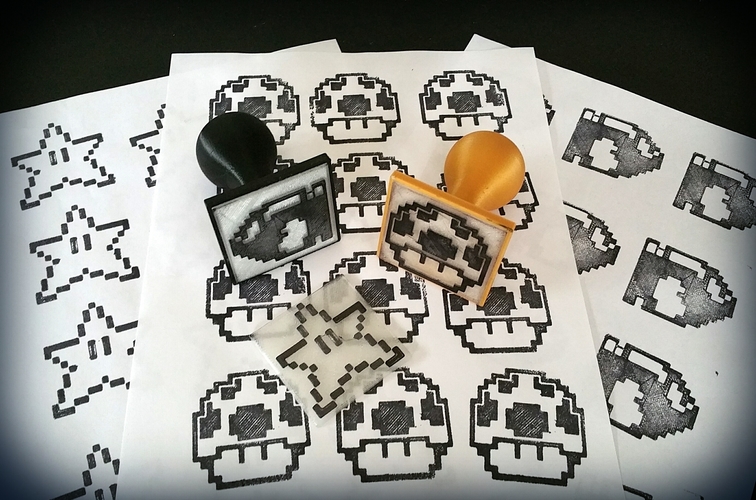 Geeky 8bit character Rubber Stamps 3D Print 82360
